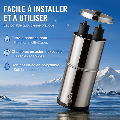 Filtre à eau gravitationnel en inox